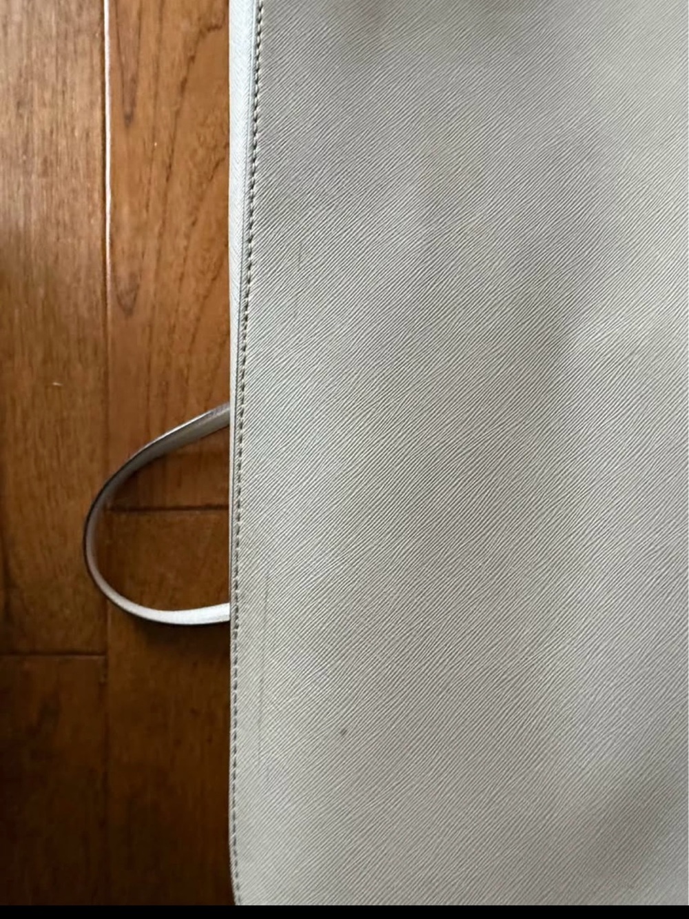 Michael Kors Light Cream Saffiano Leather Tote with Logo Charm - Picture 8 of 9